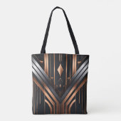 Art Deco Copper & Silver Geometric Design Tasche (Rückseite)