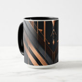Art Deco Copper & Silver Geometric Design Tasse (Vorderseite Links)