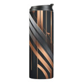 Art Deco Copper & Silver Geometric Design Thermosbecher (Nach links gedreht)