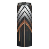 Art Deco Copper & Silver Geometric Design Thermosbecher (Rückseite)