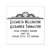 Art Deco Couple Two Name #3 Ret Address Embosser Permastempel (Design)