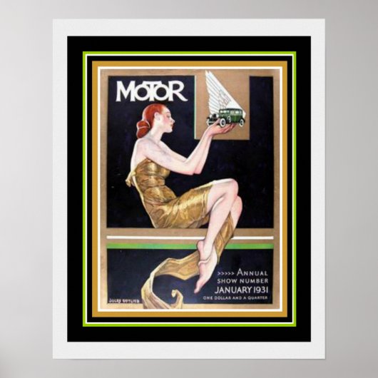 Art Deco Cover Motor Magazine 16 x 20 Poster (Vorne)