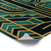 Art Deco Cowboy Hat Poster - Geometric Western (Ecke)