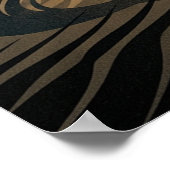 Art Deco Cowgirl Horse Beach Waves Sunset Poster (Ecke)