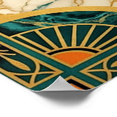 Art Deco Cowgirl Lasso Cactus Desert Sunset Poster (Ecke)