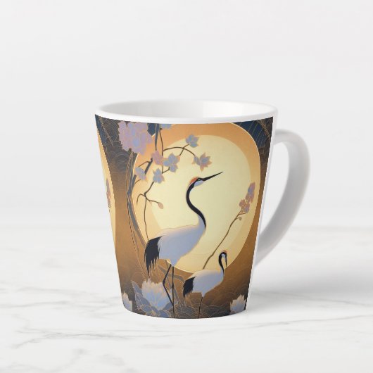 Art Deco Crane 12oz Tasse (Rechte Ecke)