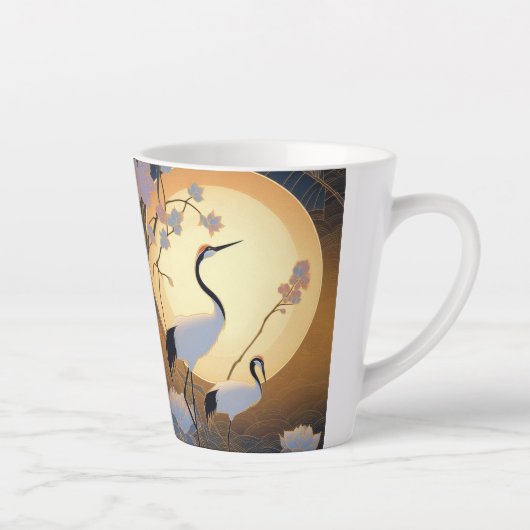 Art Deco Crane 12oz Tasse (Rechts)