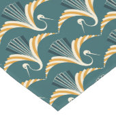 Art Deco Crane - blauer Hintergrund Großer Tischläufer (Ecke)
