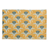 Art Deco Crane - gelber Hintergrund Kissenbezug (Rückseite-Links)