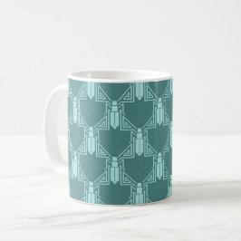 Art Deco Crickets - Dunkeltürkisfarbene Tasse