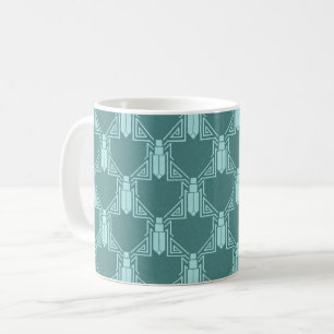 Art Deco Crickets - Dunkeltürkisfarbene Tasse