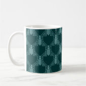 Art Deco Crickets - Dunkle Pfau Blue Coffee Tasse (Links)
