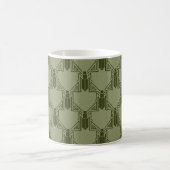 Art Deco Crickets - Light Olive Green Coffee Tasse (Mittel)