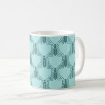 Art Deco Crickets - Light Turquoise Coffee Tasse