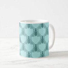 Art Deco Crickets - Light Turquoise Coffee Tasse