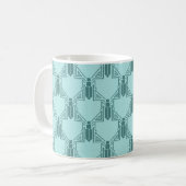 Art Deco Crickets - Light Turquoise Coffee Tasse (Vorderseite Links)