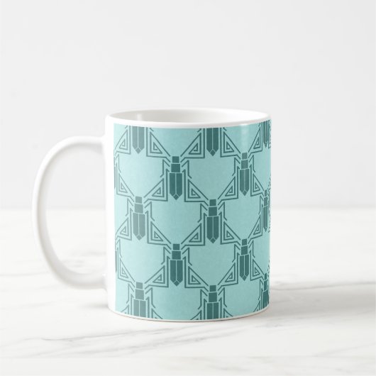 Art Deco Crickets - Light Turquoise Coffee Tasse (Links)