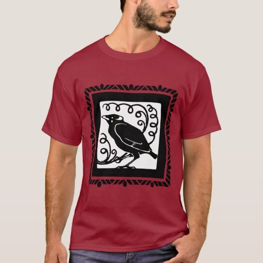 Art Deco Crow oder Raven T-Shirt (Vorderseite)
