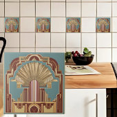 Art Deco Crowned Structure Keramik Tile Fliese
