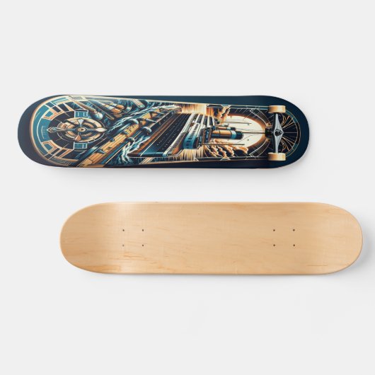 Art Deco Cruiser Deck Skateboard (Horizontal)