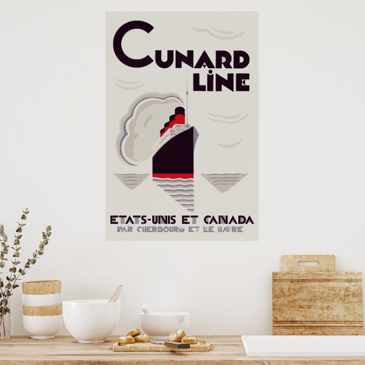 Art Deco Cunard Line Poster (Küche)