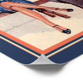 Art Deco Cupid & Couple aus den 1920er Jahren Poster (Ecke)