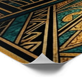 Art Deco Curled Sleeping Cat Wall Art Poster (Ecke)