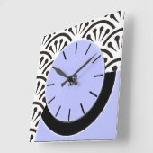 Art Deco Cut-A-Way Periwinkle and Black Quadratische Wanduhr (Winkel)