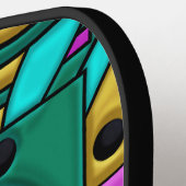 Art Deco Cyberpunk Geometric Fusion Pickleball Schläger (Linke Seite)