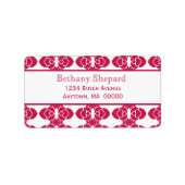 Art Deco Damask Address Label Adressaufkleber (Vorne)
