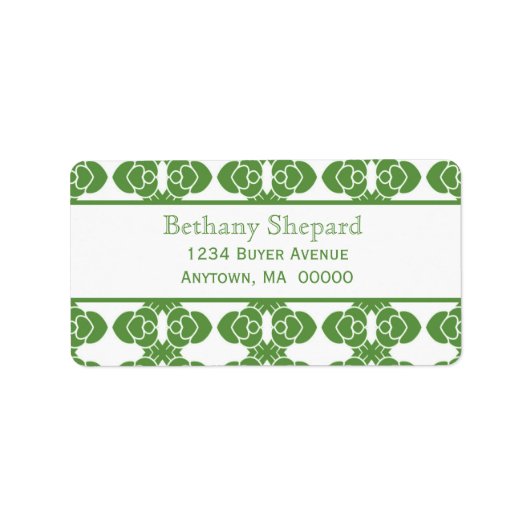 Art Deco Damask Address Label Adressaufkleber (Vorne)