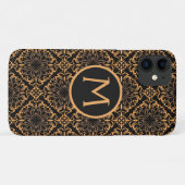 Art Deco Damask Black and Gold Case-Mate iPhone Hülle (Rückseite (Horizontal))