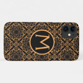 Art Deco Damask Black and Gold iPhone 11 Fall Case-Mate iPhone Hülle (Rückseite (Horizontal))