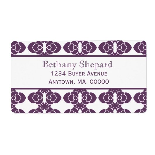 Art-Deco-Damask-Etikett (Vorne)