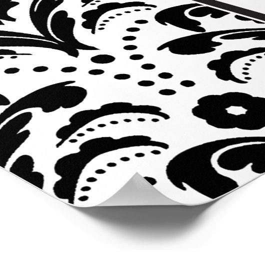 Art Deco Damask Hochzeit 15 Tafelsitzkarten Poster (Ecke)