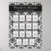Art Deco Damask Hochzeit 15 Tafelsitzkarten Poster (Vorne)