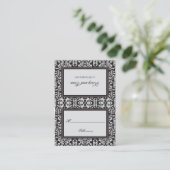 Art Deco Damask Platzkarte (Stehend Vorderseite)