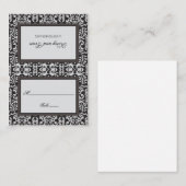 Art Deco Damask Platzkarte (Vorne/Hinten)