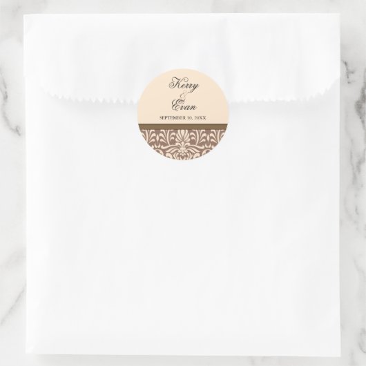 Art Deco Damask Wedding Sticker (Tasche)