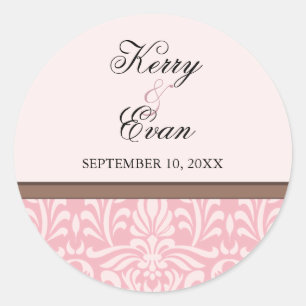 Art Deco Damask Wedding Sticker