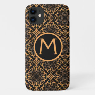 Art Deco Damast Schwarz und Gold iPhone 11 Hülle