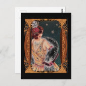 Art-Deco-Dame der 1920er Jahre Postkarte (Vorne/Hinten)