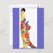 Art-Deco-Dame in formalem Gewand Postkarte (Vorne/Hinten)