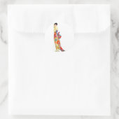 Art-Deco-Dame in formalem Gewand Runder Aufkleber (Tasche)