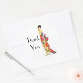 Art-Deco-Dame in formalem Gewand Runder Aufkleber (Umschlag)