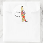 Art-Deco-Dame in formalem Gewand Runder Aufkleber (Tasche)