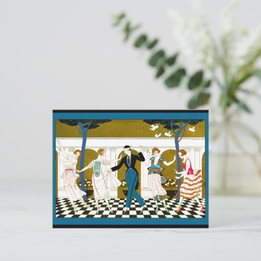 Art Deco Dance Postkarte (Stehend Vorderseite)