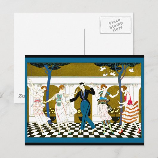 Art Deco Dance Postkarte (Vorne/Hinten)