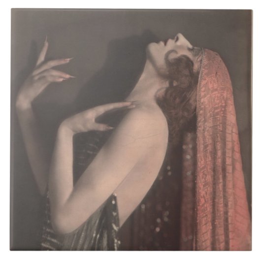 Art Deco Dancer Kyra #1 Keramik Tile Fliese (Vorderseite)