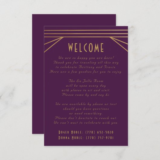 Art Déco Dankeschön an die Karten (Vorne/Hinten)